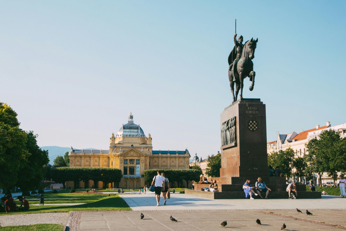 King Tomislav Square, representing the Lower Town neighbourhood in Zagreb.