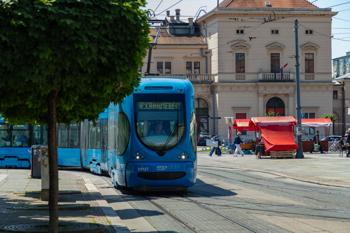 The image shows a tram.